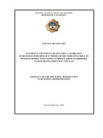 Tóm tắt tieng anh nghiên cứu tác Động của năng lực Động Đến kết quả hoạt Động kinh doanh của doanh nghiệp thông qua biến trung gian Đổi mới mô hình kinh doanh trường hợp doanh nghiệp trên Địa bàn tỉnh bình dương