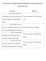 Ôn thi trắc nghiệm môn quản trị chất lượng trường Đại học trà vinh (có đáp án)