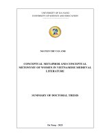 tóm tắt tiếng anh ẨN DỤ Ý NIỆM VÀ HOÁN DỤ Ý NIỆM VỀ NGƯỜI PHỤ NỮ TRONG VĂN HỌC TRUNG ĐẠI VIỆT NAM