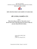 IUH - ĐỀ CƯƠNG NGHIÊN CỨU - Phân tích tác động của dịch vụ “Mua trước, trả sau” đến mức độ chi tiêu và khả năng quản lý tài chính cá nhân củasinh viên Thành Phố Hồ Chí Minh.