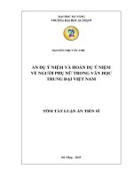 tóm tắt ẨN DỤ Ý NIỆM VÀ HOÁN DỤ Ý NIỆM VỀ NGƯỜI PHỤ NỮ TRONG VĂN HỌC TRUNG ĐẠI VIỆT NAM