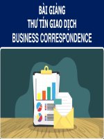 Bài Giảng - Thư Tín Giao Dịch - BUSINESS CORRESPONDENCE ( Combo Full Slides 8 bài  )
