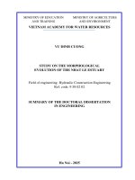 Tóm tắt tiếng anh nghiên cứu xu thế diễn biến hình thái cửa sông nhật lệ