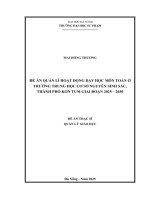Quản lý hoạt Động dạy học môn toán Ở trường thcs nguyễn sinh sắc, thành phố kon tum giai Đoạn 2025   2030