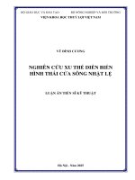 Nghiên cứu xu thế diễn biến hình thái cửa sông nhật lệ