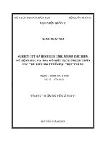 Tóm tắt luận Án nghiên cứu Đa hình gen tlr4, myd88, Đặc Điểm mô bệnh học và hóa mô miễn dịch Ở bệnh nhân ung thư biểu mô tuyến Đại trực tràng