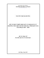 Phát triển Đội ngũ cán bộ quản lý trường tiểu học huyện Đăk hà, tỉnh kon tum, giai Đoạn 2025–2030