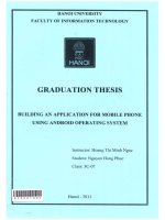 000061880 BUILDING AN APPLICATION FOR MOBILE PHONE USING ANDROID OPERATING SYSTEM XÂY DỰNG ỨNG DỤNG CHO ĐIỆN THOẠI DI ĐỘNG SỬ DỤNG HỆ ĐIỀU HÀNH ANDROID