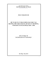 Quản lý hoạt Động dạy học tại trường tiểu học Đăk hà, huyện tu mơ rông, tỉnh kon tum giai Đoạn 2025 2030