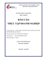 IUH - BCTT QUẢN TRỊ KINH DOANH - NGÂN HÀNG THƢƠNG MẠI CỔ PHẦN QUÂN ĐỘI – CHI NHÁNH QUANG TRUNG