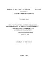 Tóm tắt luận Án tiếng anh nghiên cứu Đa hình gen tlr4, myd88, Đặc Điểm mô bệnh học và hóa mô miễn dịch Ở bệnh nhân ung thư biểu mô tuyến Đại trực tràng