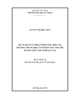 Quản lý hoạt Động dạy học Ở trường trung học cơ sở dân tộc nội trú huyện chư păh, tỉnh gia lai