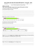 ĐỀ CƯƠNG ÔN TẬP GIỮA HKI MÔN KHTN 6 – NH: 2025 – 2026