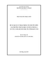 Đề Án quản lý hoạt Động tổ chuyên môn tại trường trung học cơ sở 24 tháng 4, xã tân cảnh, huyện Đăk tô, tỉnh kon tum