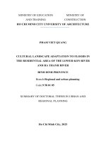 Cultural landscape adaptation to floods in the residential area of the lower kon river and ha thanh river