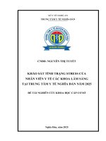 Khảo sát tình trạng stress của nvyt các khoa lâm sàng tại ttyt nghĩa Đàn năm 2025
