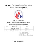 IUH - DỰ ÁN KĨ THUẬT - TRANSIENT STABILITY ANALYSIS (PHÂN TÍCH ĐỘ ỔN ĐỊNH TẠM THỜI)