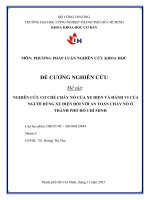 IUH - ĐỀ CƯƠNG NGHIÊN CỨU - NGHIÊN CỨU CƠ CHẾ CHÁY NỔ CỦA XE ĐIỆN VÀ HÀNH VI CỦA NGƯỜI DÙNG XE ĐIỆN ĐỐI VỚI AN TOÀN CHÁY NỔ Ở THÀNH PHỐ HỒ CHÍ MINH