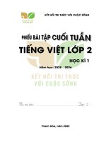Phiếu bài tập cuối tuần môn tiếng việt lớp 2 học kì 1 kết nối tri thức