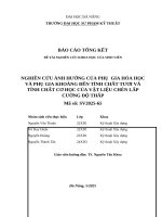 Nghiên cứu Ảnh hưởng của phụ  gia hóa học và phụ gia khoáng Đến tính chất tươi và tính chất cơ học của vật liệu chèn lấp cường Độ thấp