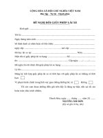 Đơn xin cấp Đổi gplx theo dtt 12