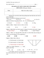 Dinh Đề khảo sát toán 3 Đầu năm