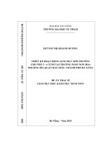Thiết kế hoạt Động giáo dục môi trường cho trẻ 5   6 tuổi tại trường mầm non hoa phượng Đỏ, quận hải châu, thành phố Đà nẵng