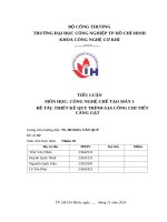 IUH - CÔNG NGHỆ CHẾ TẠO MÁY 1 - THIẾT KẾ QUY TRÌNH GIA CÔNG CHI TIẾT CÀNG GẠT