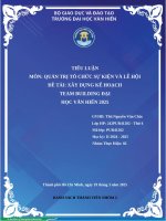 TỔ CHỨC SỰ KIỆN LỄ HỘI - XÂY DỰNG KẾ HOẠCH TEAM BUILDING ĐẠI HỌC VĂN HIẾN