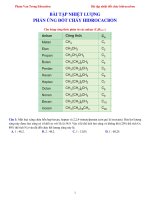 Bài tập nhiệt lượng Đốt cháy hidrocacbon Đề