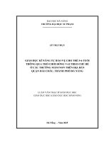 Giáo dục kỹ năng tự bảo vệ cho trẻ 5–6 tuổi thông qua trò chơi Đóng vai theo chủ Đề Ở các trường mầm non trên Địa bàn quận hải châu, thành phố Đà nẵng