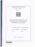 000079263 DỊCH VIỆT-PHÁP TRUYỆN NGẮN « NHÀ MẸ LÊ » CỦA THẠCH LAM KHÓ KHĂN VÀ GIẢI PHÁP