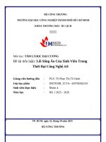 IUH - TÂM LÍ HỌC ĐẠI CƯƠNG - Lối Sống Ảo Của Sinh Viên Trong Thời Đại Công Nghệ 4.0