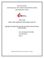 IUH - CÔNG NGHỆ MAY TRANG PHỤC NAM, NỮ - XÂY DỰNG BỘ TÀI LIỆU KỸ THUẬT CHO ÁO SƠ MI NAM CĂN BẢN