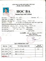 Học bạ  nguyễn thị hiền chỉnh Đậm