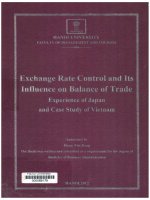 000069179 Exchange Rate Control and Its Influence on Balance of Trade Experience of Japan and Case Study of Vietnam Kiểm soát tỷ giá hối đoái và ảnh hưởng của nó đến kinh nghiệm cán cân thương mại của Nhật Bản và nghiên cứu điển hình của Việt Nam