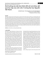 Tác động của việc làm thêm đến kết quả học tập của sinh viên