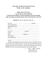 Đơn Đăng ký cuộc thi bảo tồn dân tộc