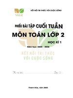 Phiếu bài tập cuối tuần môn toán lớp 2 học kì 1 kết nối tri thức