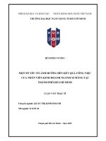 Một số yếu tố Ảnh hưởng Đến kết quả công việc của nhân viên kinh doanh ngành xi măng tại thành phố hồ chí minh