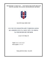 Luận văn các yếu tố Ảnh hưởng Đến Ý Định mua hàng qua shopee live của nhân viên văn phòng tại thành phố hồ chí minh