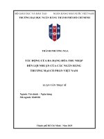 Luận văn tác Động của Đa dạng hóa thu nhập Đến lợi nhuận của các ngân hàng thương mại cổ phần việt nam