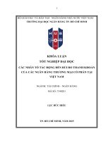 Các nhân tố tác Động Đến rủi ro thanh khoản của các ngân hàng thương mại cổ phần tại việt nam