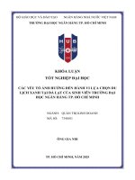 Các yếu tố Ảnh hưởng Đến hành vi lựa chọn du lịch xanh tại Đà lạt của sinh viên trường Đại học ngân hàng tp  hồ chí minh