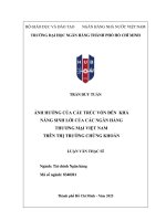 Luận văn Ảnh hưởng của cấu trúc vốn Đến khả năng sinh lời của các ngân hàng thương mại việt nam trên thị trường chứng khoán