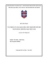Luận văn tác Động của Đa dạng hóa thu nhập Đến rủi ro ngân hàng thương mại việt nam