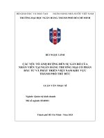 Luận văn các yếu tố Ảnh hưởng Đến sự gắn bó của nhân viên tại ngân hàng thương mại cổ phần Đầu tư và phát triển việt nam khu vực thành phố thủ Đức