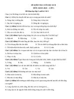 Đề kiểm tra cuối học kì 2 môn khoa học