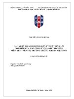 Luận văn các nhân tố Ảnh hưởng Đến tỷ suất sinh lời cổ phiếu của các công ty ngành tài chính niêm yết của thị trường chứng khoán việt nam