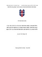 Luận văn các yếu tố của tài sản thương hiệu Ảnh hưởng Đến quyết Định lựa chọn phân hiệu trường Đại học fpt tại thành phố hồ chí minh của sinh viên